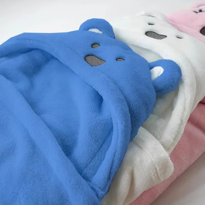 Baby Blankets Super Soft Conditioning Blanket for Baby Girls and Boys Cute Plush Bear Baby Blankets Baby Swaddle Blanket Pink