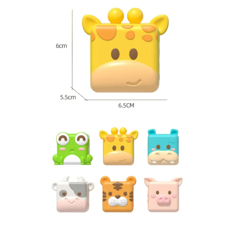 Baby Bath Toys Montessori Animal Cognitive Floating Water Toys Soft Stacking Building Blocks Safe Teething Squeeze Sensory Toys