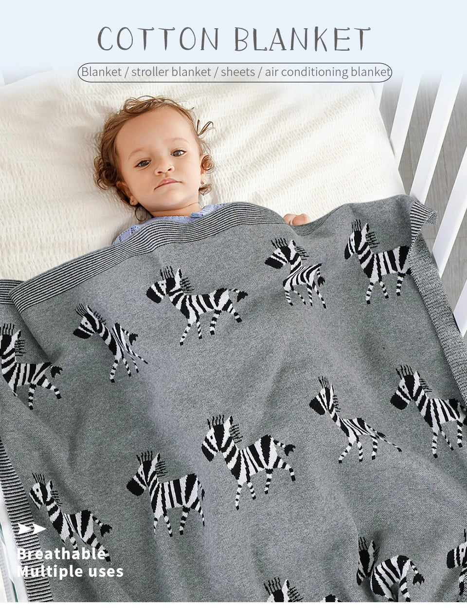 Baby Blankets Swaddle Wrap Cotton Knitted Newborn Bebes Stroller Bedding Sleeping Covers 100*80cm Toddler Infant Month Blankets