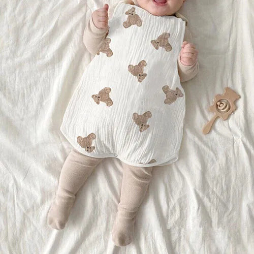 MILANCEL Baby Blankets Bear Print Cotton Blanket Casual Sleeping Blanket