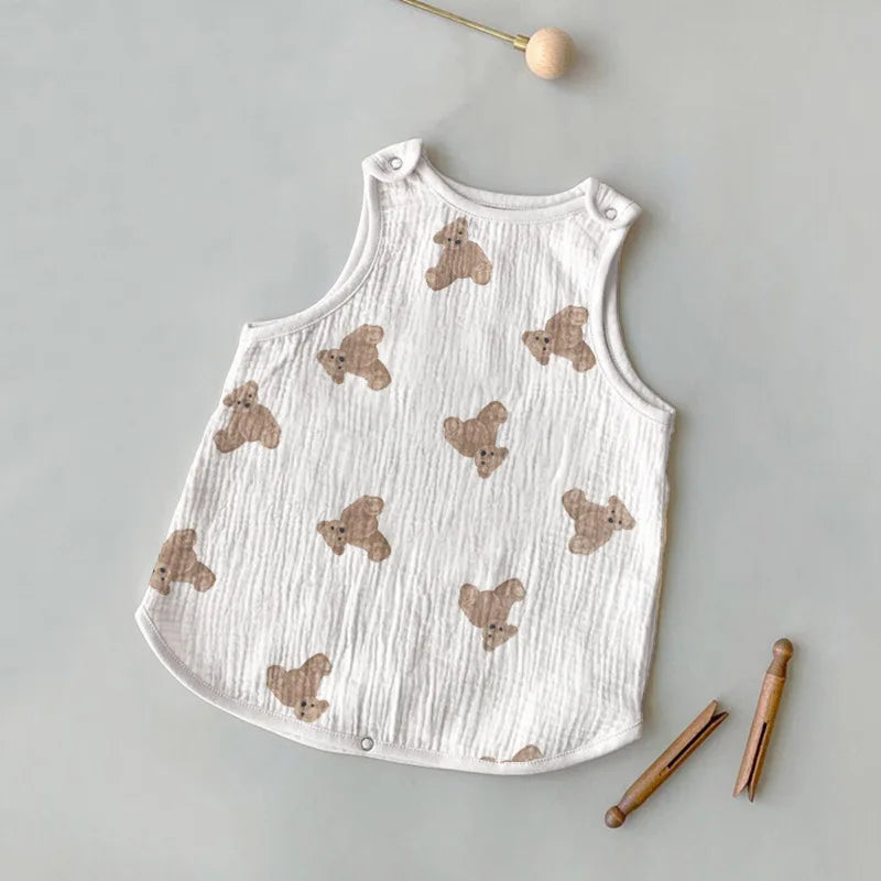 MILANCEL Baby Blankets Bear Print Cotton Blanket Casual Sleeping Blanket