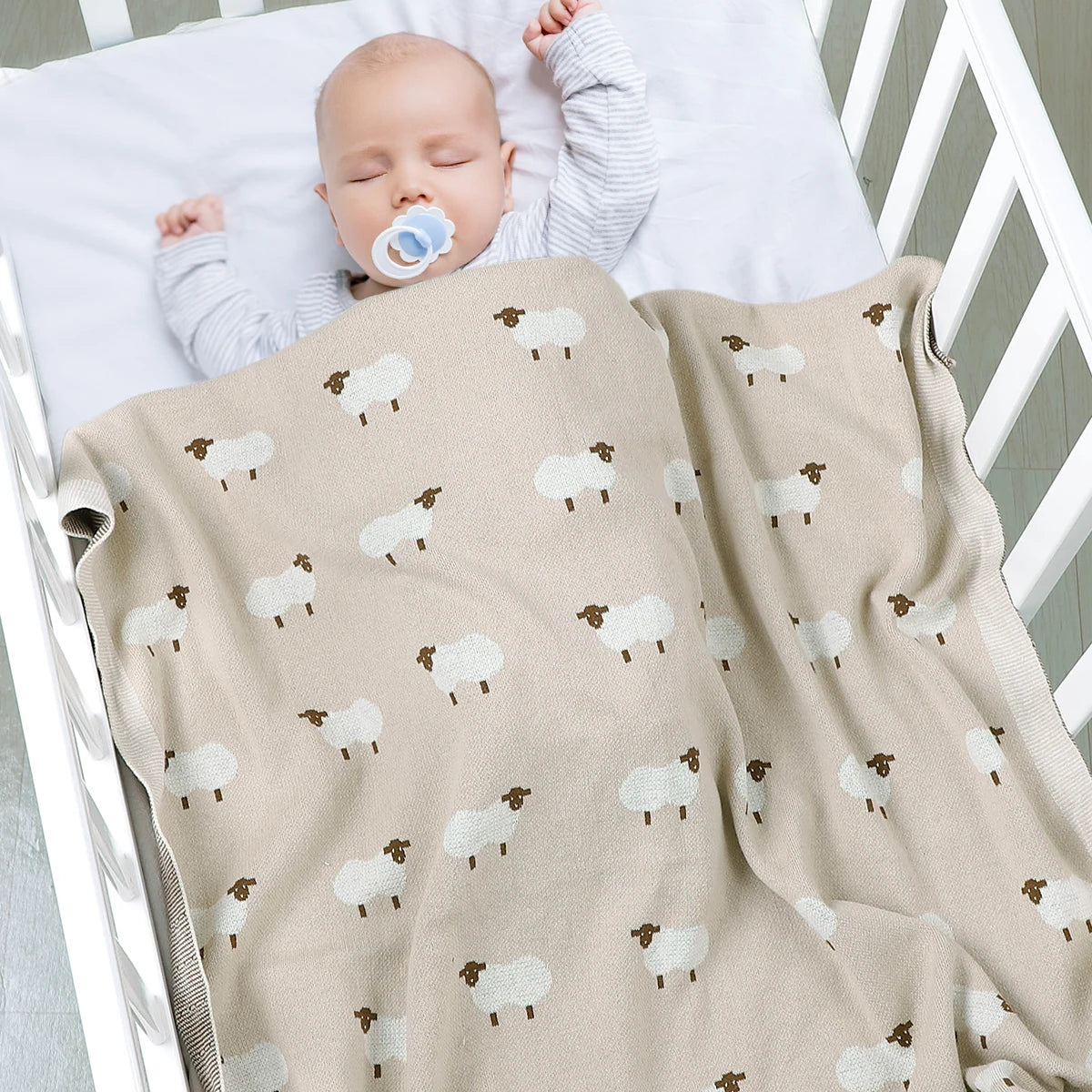 Baby Blankets Newborn 100%Cotton Knitting Infant Boys Girls Swaddle Wrap Stroller Accessories 100*80cm Toddler Kids Throw Quilts