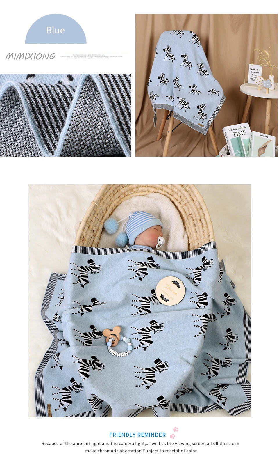 Baby Blankets Swaddle Wrap Cotton Knitted Newborn Bebes Stroller Bedding Sleeping Covers 100*80cm Toddler Infant Month Blankets