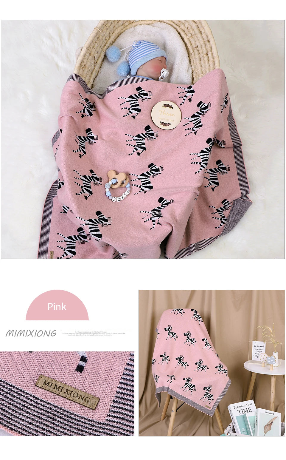 Baby Blankets Swaddle Wrap Cotton Knitted Newborn Bebes Stroller Bedding Sleeping Covers 100*80cm Toddler Infant Month Blankets