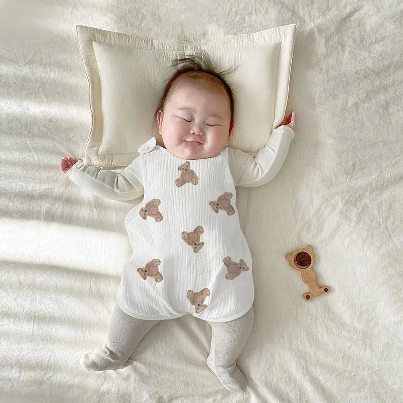 MILANCEL Baby Blankets Bear Print Cotton Blanket Casual Sleeping Blanket