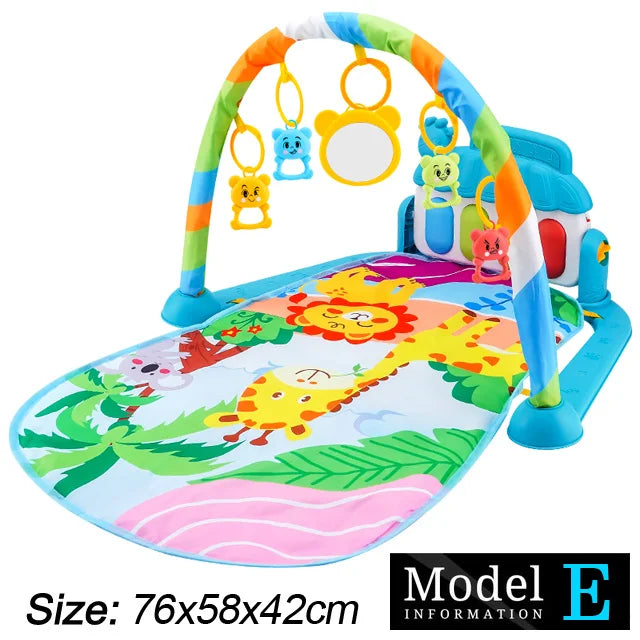 Baby Fitness Stand Music Play Gym Activity Toys Newborn Piano Crawling Blanket Pedal Game Pad Early Education 0-36 Months Gifts