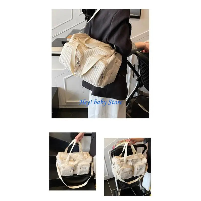 Q1FE Stylish and Spacious Diaper Bag Organsier with Wear Resistant Design for Trendy Mom with Multiple Carrying Way