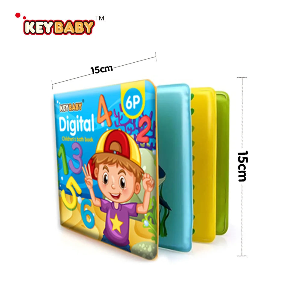Soft Baby EVA Cartoon Bath Books with BB Whistle Early Educational Bathroom Toys Montessori Waterproof Pages Baby Book  Toddler