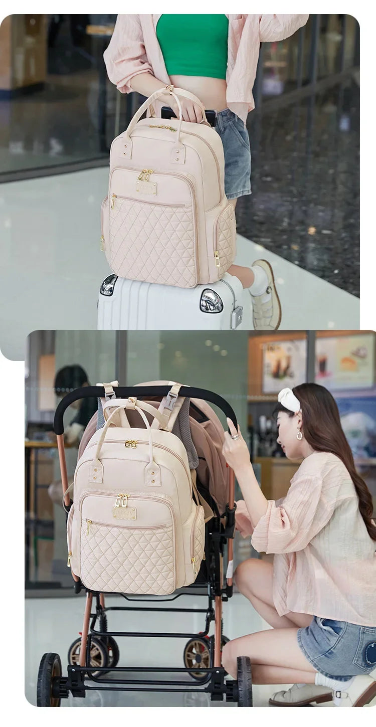 New Mommy Bag Handheld Multi Functional Maternity Child Bag Fashionable Embroidered Large Capacity Diaper Shoulder