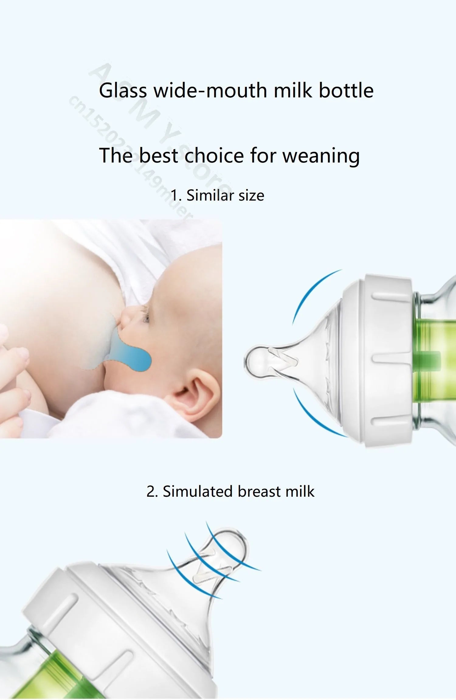 Dr. Brown's  Newborn baby glass bottle, wide caliber, anti-flatulence, gas-liquid separation