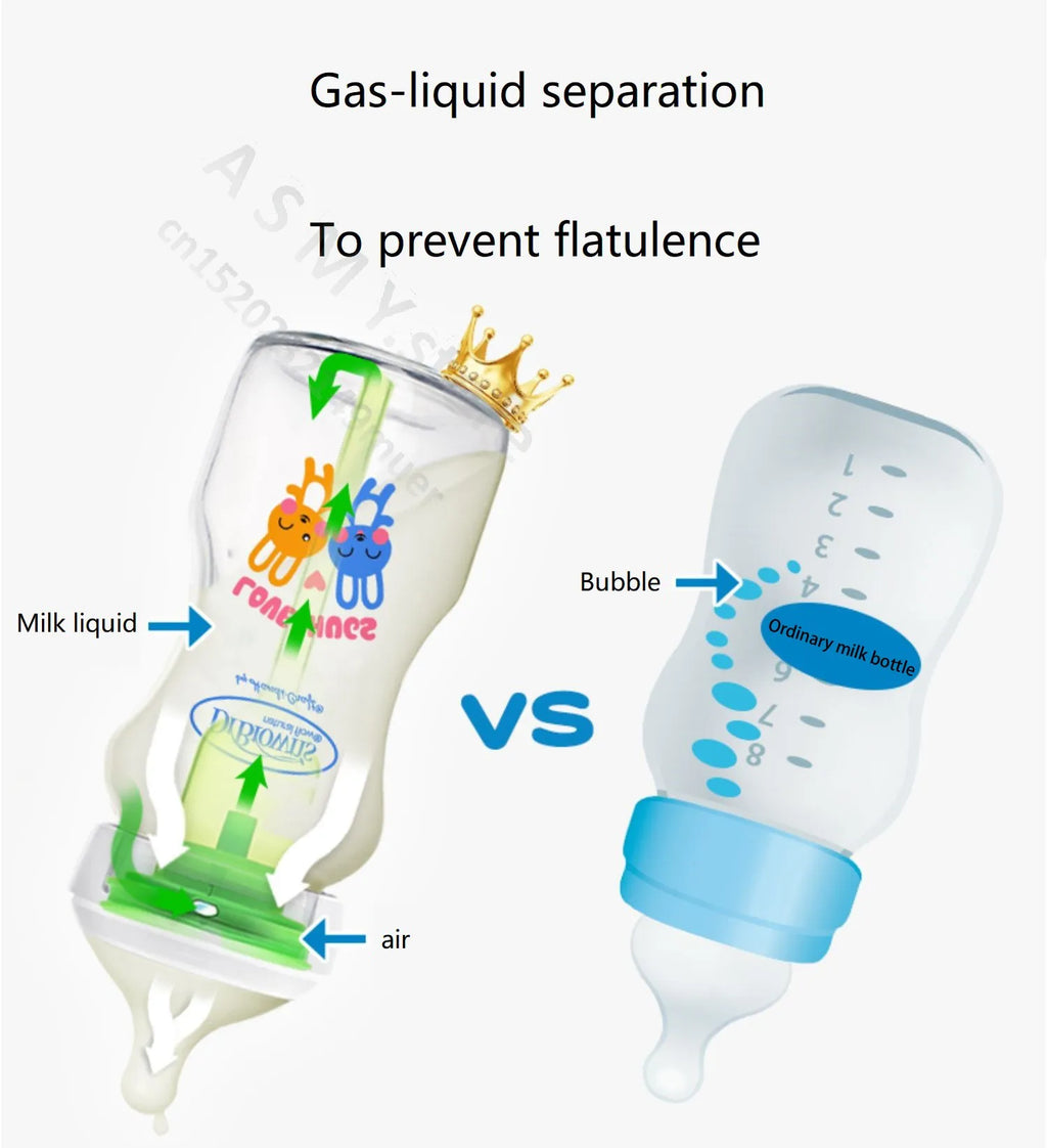 Dr. Brown's  Newborn baby glass bottle, wide caliber, anti-flatulence, gas-liquid separation