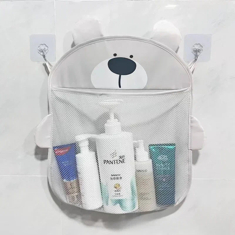 Baby Shower Toy Kawaii Animals Net Toys Child Storage Bag Strong Suction Cup Kids Shower Game Bag Bathroom Organizer Water Toys