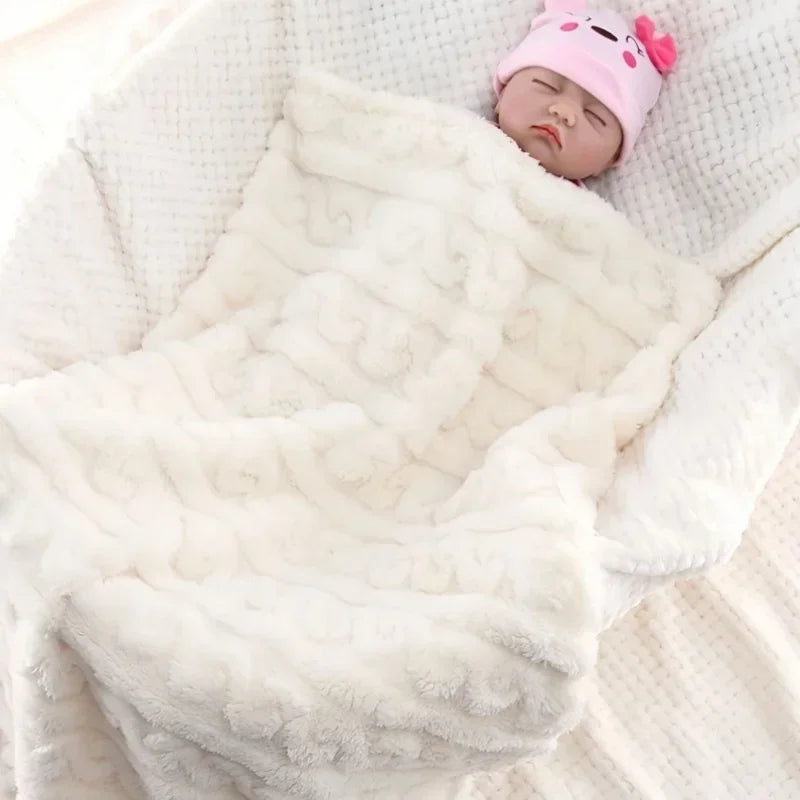 80*100cm Baby Blanket Super Soft Solid Color Taffeta Newborn Swaddle Blanket Warm Lightweight and Comfortable Children Blanket