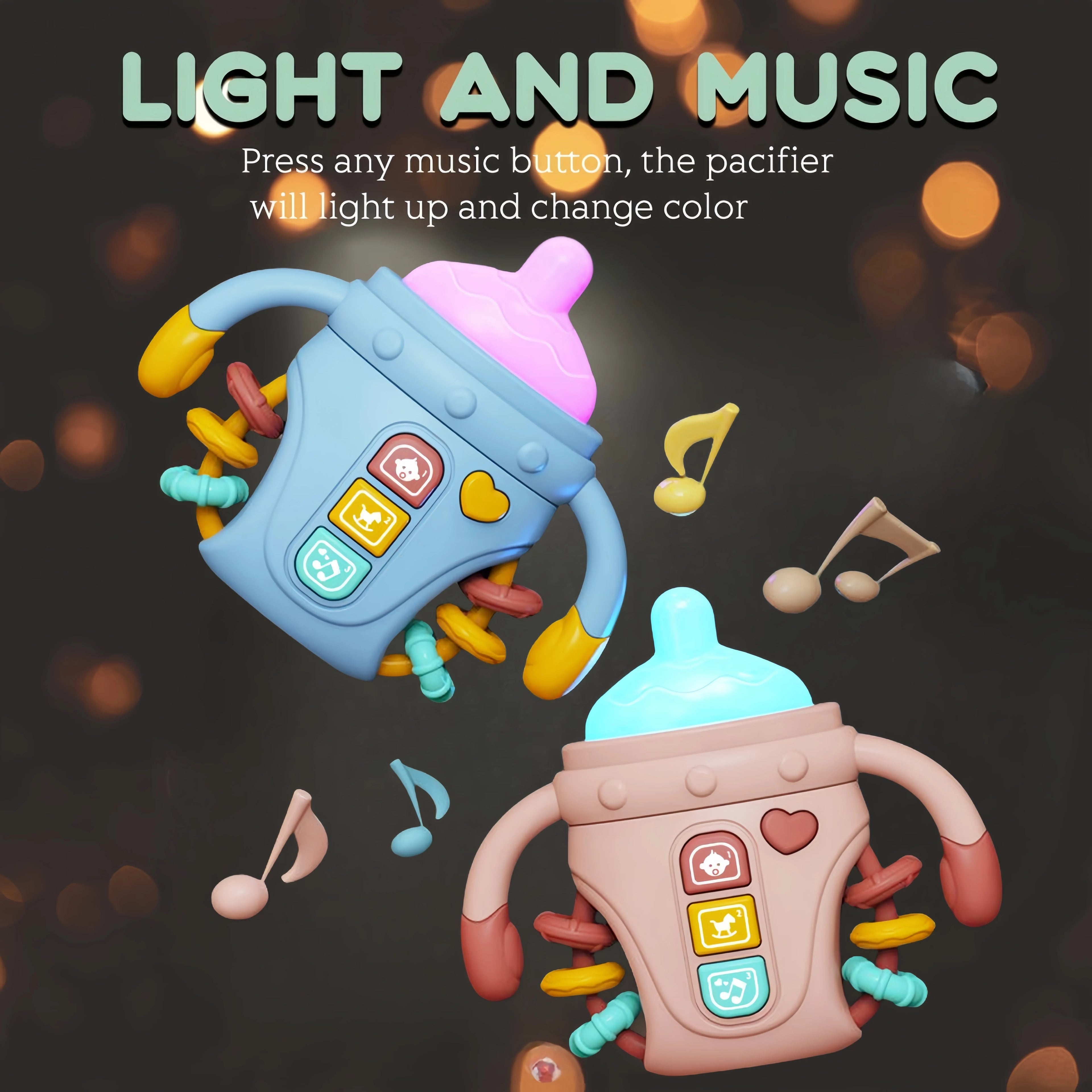 Electronic baby bottle-shaped toys/rattle toys/musical toys, songs/English words, suitable for babies over 18 months old, birthd