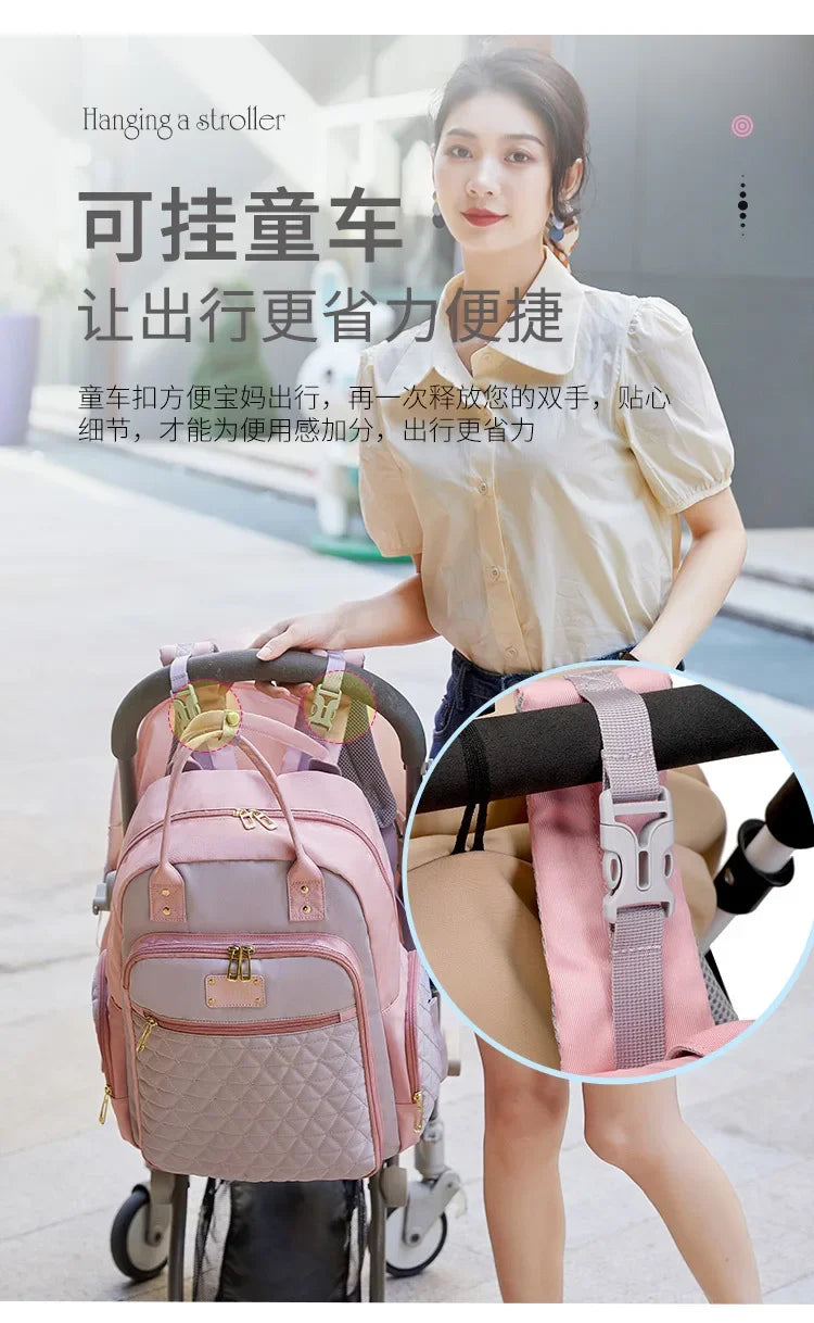 New Mommy Bag Handheld Multi Functional Maternity Child Bag Fashionable Embroidered Large Capacity Diaper Shoulder