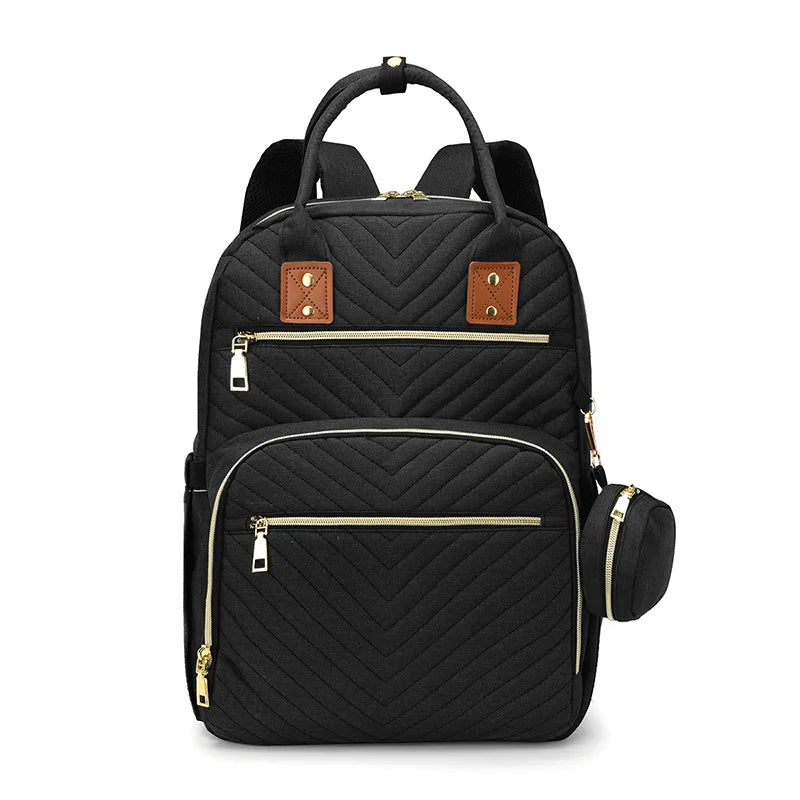 Multifunctional Baby Diaper Bag with Large Capacity Fashionable Travel Bag Free Changing Mat Baby Stroller Accessories