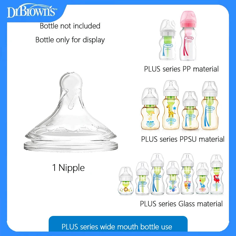 Dr. Brown's  Newborn baby glass bottle, wide caliber, anti-flatulence, gas-liquid separation