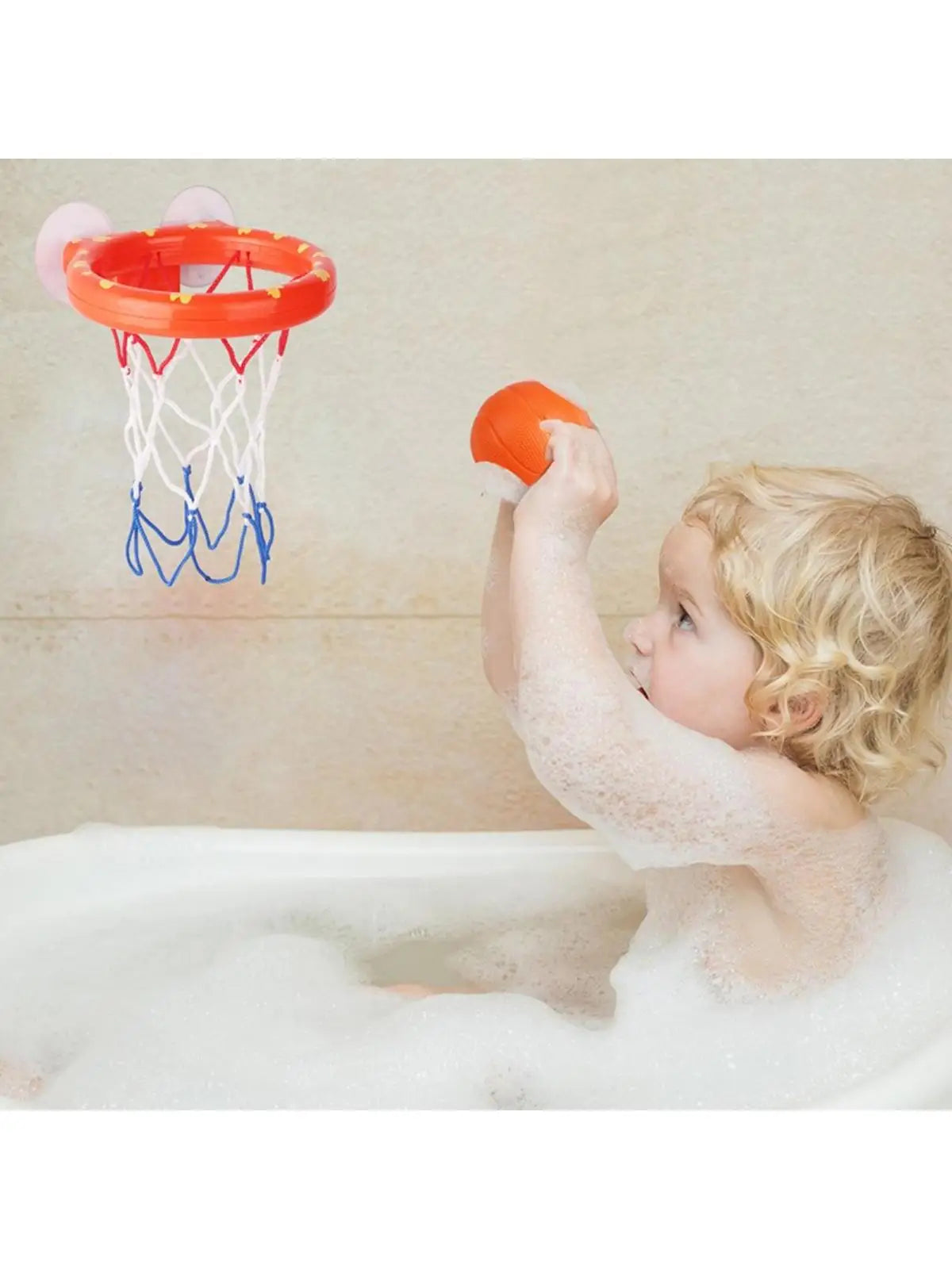 Baby Bath Toy Toddler Boy Water Toys Bathroom Bathtub Shooting Basketball Hoop with 3 Balls Dinosaur Kids Outdoor Play Set Cute