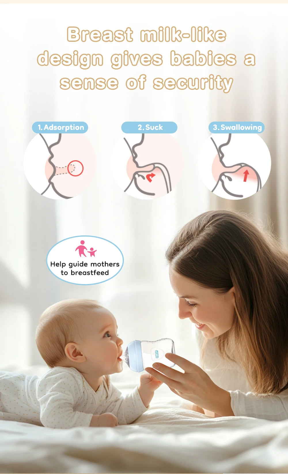 150/240/330ML Baby PP Bottle Newborn Baby Bottle with Handle Milk BottleFeeding  Baby Bottles Newborn Feeding Supplies