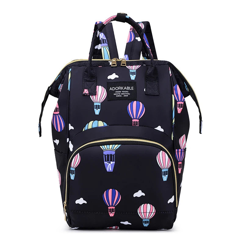Cartoon Printed Mommy Diaper Bags Lightweight Portable Women's Backpack Bottle Insulation Storage Bag Fashion Mom Backpack New