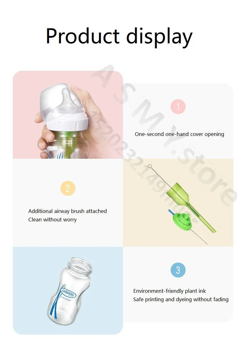 Dr. Brown's  Newborn baby glass bottle, wide caliber, anti-flatulence, gas-liquid separation