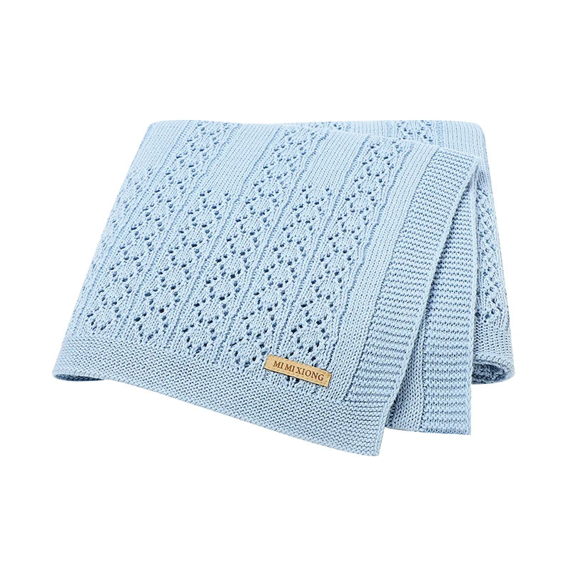 Baby Blankets Knitted Newborn Bebes Stroller Bedding Quilts Cotton Toddler Kids Swaddling Wrap Infantil Unisex Blankets 100*80cm