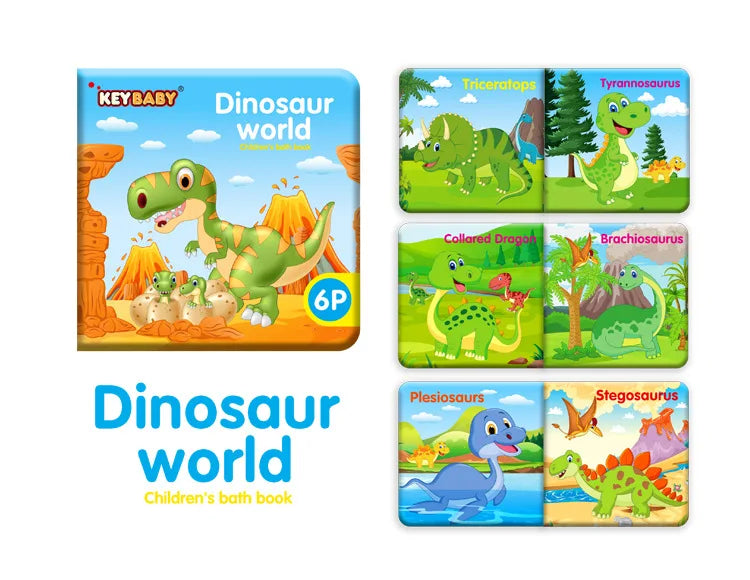 Soft Baby EVA Cartoon Bath Books with BB Whistle Early Educational Bathroom Toys Montessori Waterproof Pages Baby Book  Toddler