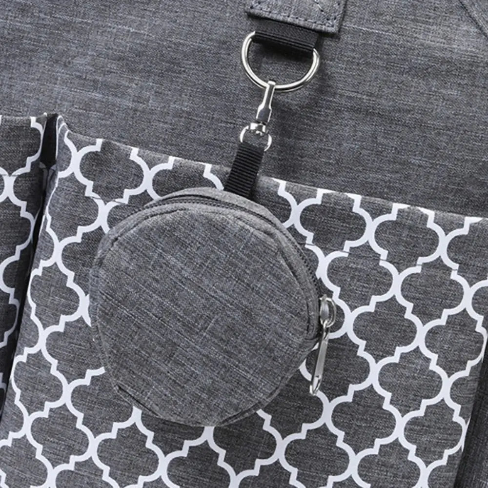 Large Capacity Baby Diaper Bag Multi-compartment Waterproof Mommy Bag Wear-resistant Adjustable Shoulder Strap Mom Handbag