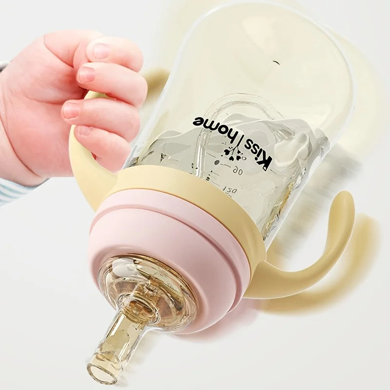 children's milk bottles, equipped with straws and balancers, durable PPSU material, easy-to-use handle design