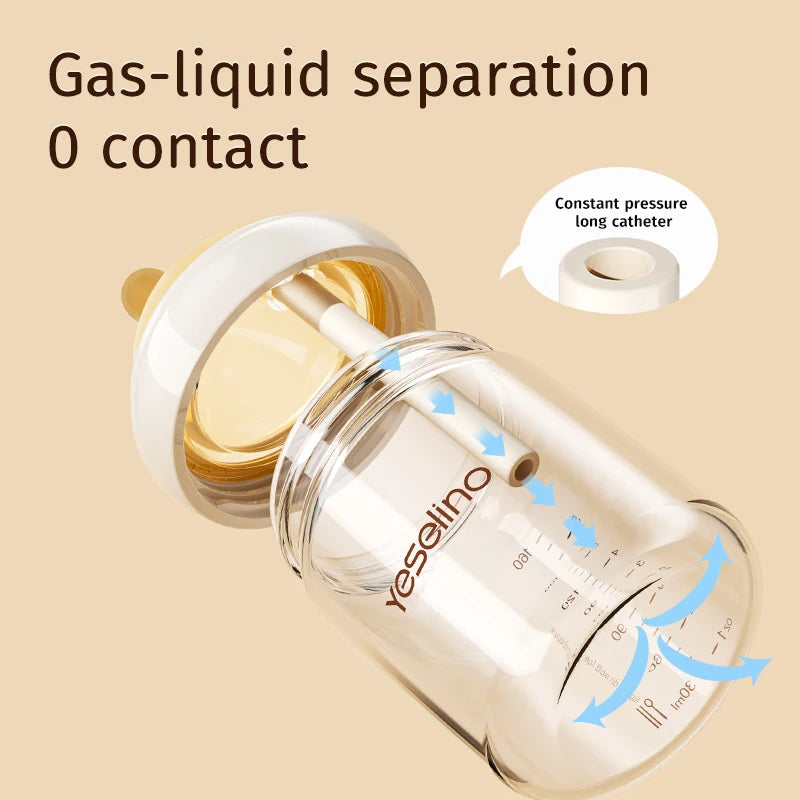 0-6 Months Newborn Baby Items Feeding Bottle Anti Bloating Anti Spitting Choking Bebe Glass Baby Bottles 80ML Silicone Nipple