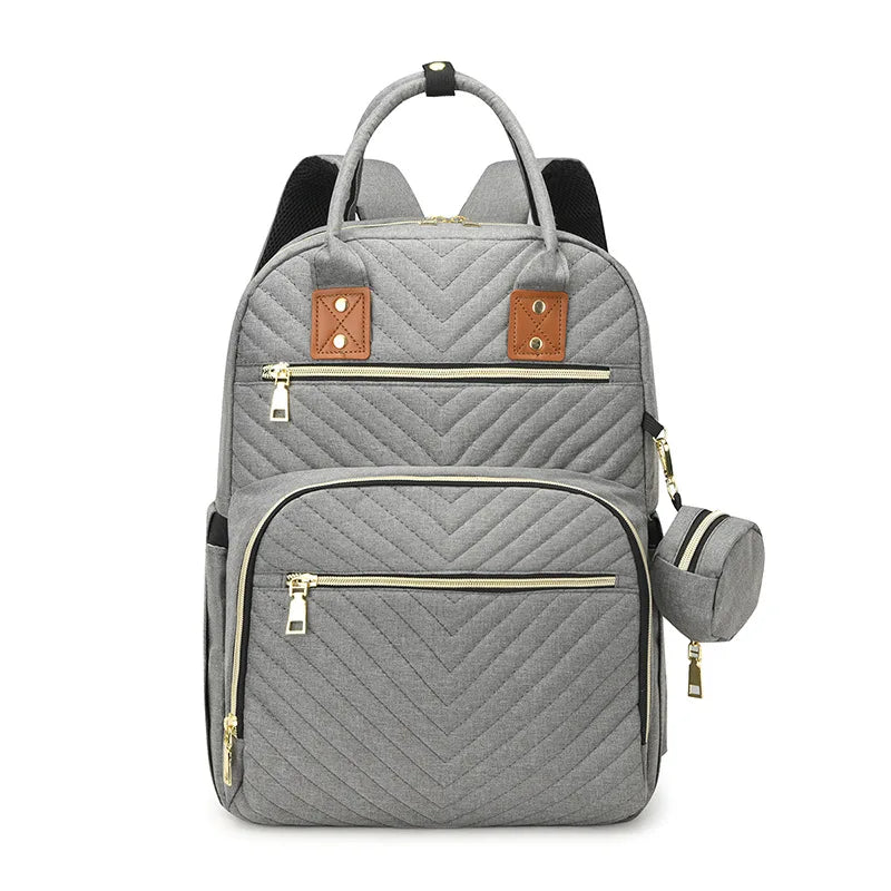 Multifunctional Baby Diaper Bag with Large Capacity Fashionable Travel Bag Free Changing Mat Baby Stroller Accessories