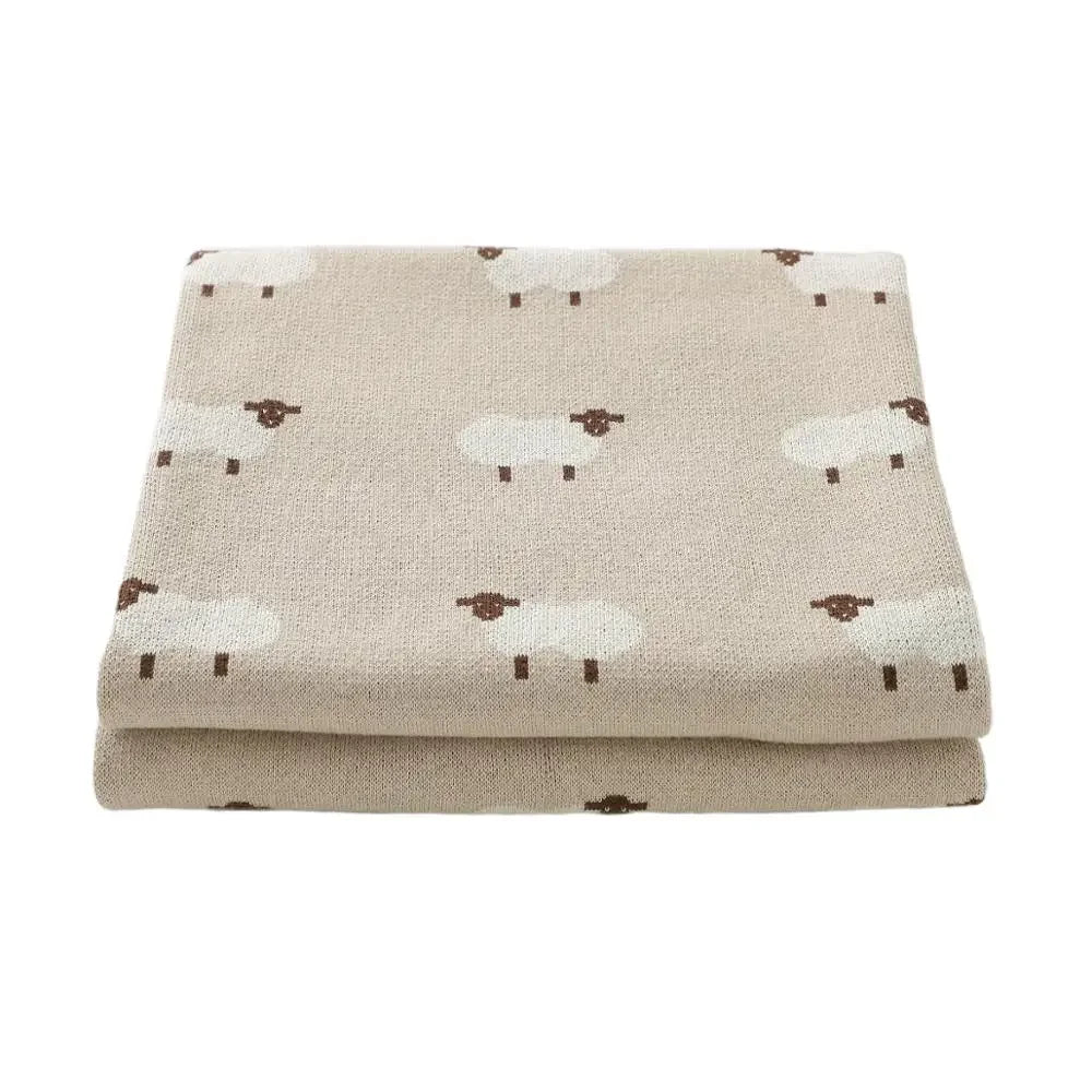 Baby Blankets Newborn 100%Cotton Knitting Infant Boys Girls Swaddle Wrap Stroller Accessories 100*80cm Toddler Kids Throw Quilts
