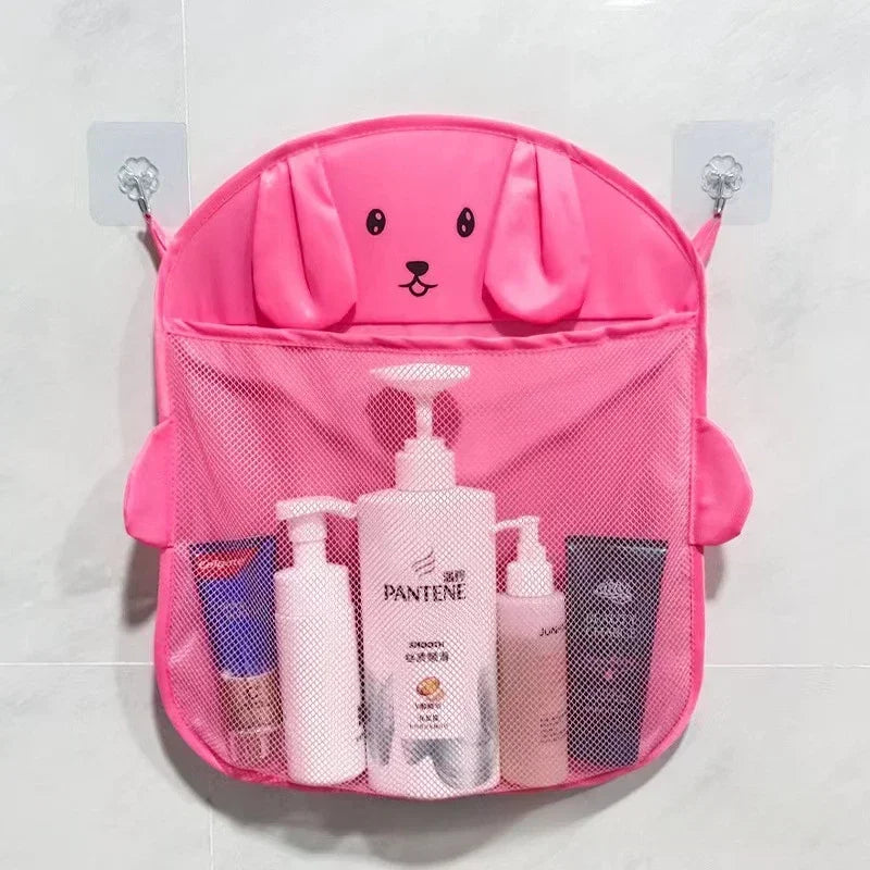 Baby Shower Toy Kawaii Animals Net Toys Child Storage Bag Strong Suction Cup Kids Shower Game Bag Bathroom Organizer Water Toys