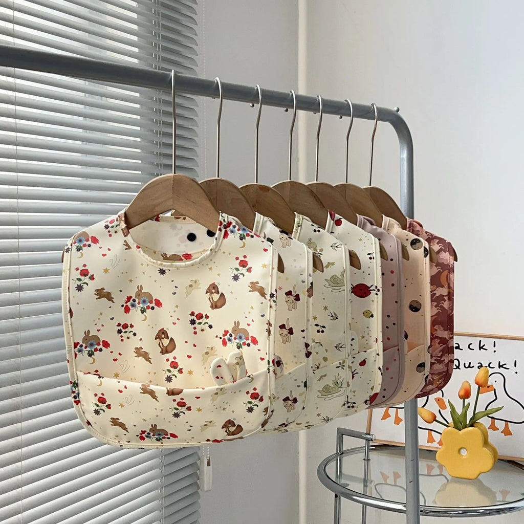 Waterproof Baby Bibs for Feeding Cute Cartoon Design Soft Burp Cloth & Drool Towel Adjustable for Toddlers Baby Accessories