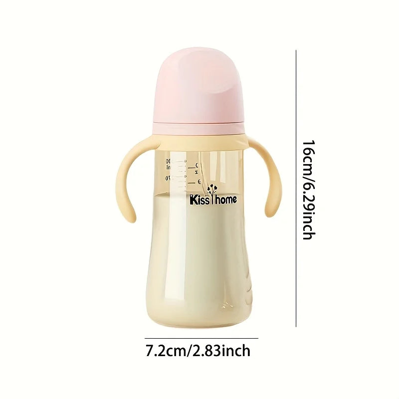 children's milk bottles, equipped with straws and balancers, durable PPSU material, easy-to-use handle design