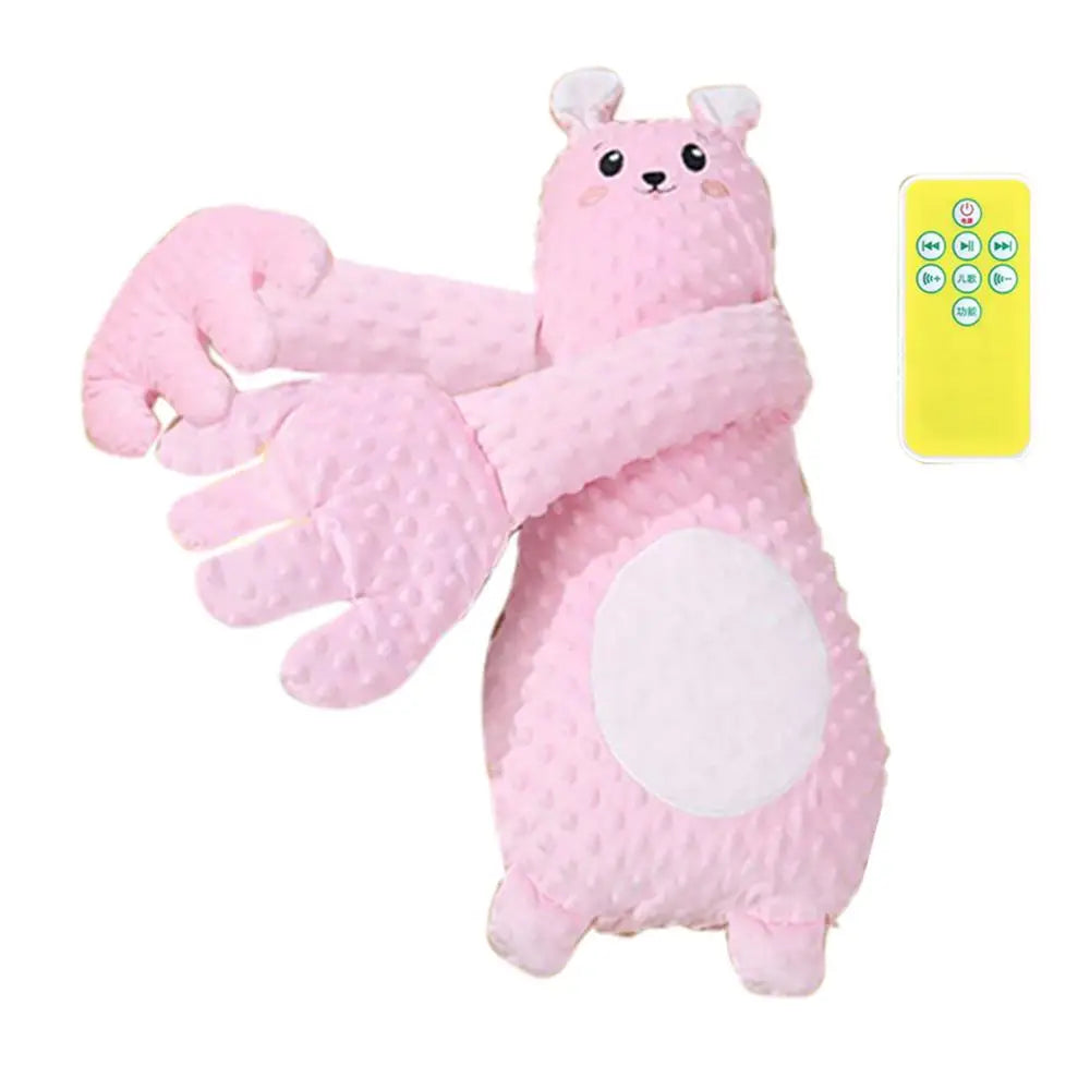 Baby Patting Pillow Kids Nap Aid Hug Beater Textured Ergonomic Soothing Palm Hand with Remote Control for Multi-Sensory Nursing