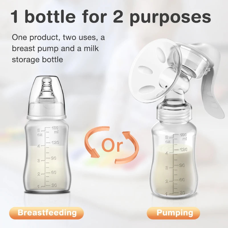 MAMIJOY  Breast Pump Baby Nipple Manual Suction Milk Pump Feeding Breasts Pumps Milk Bottle Sucking Postpartum Supplies BPA Free