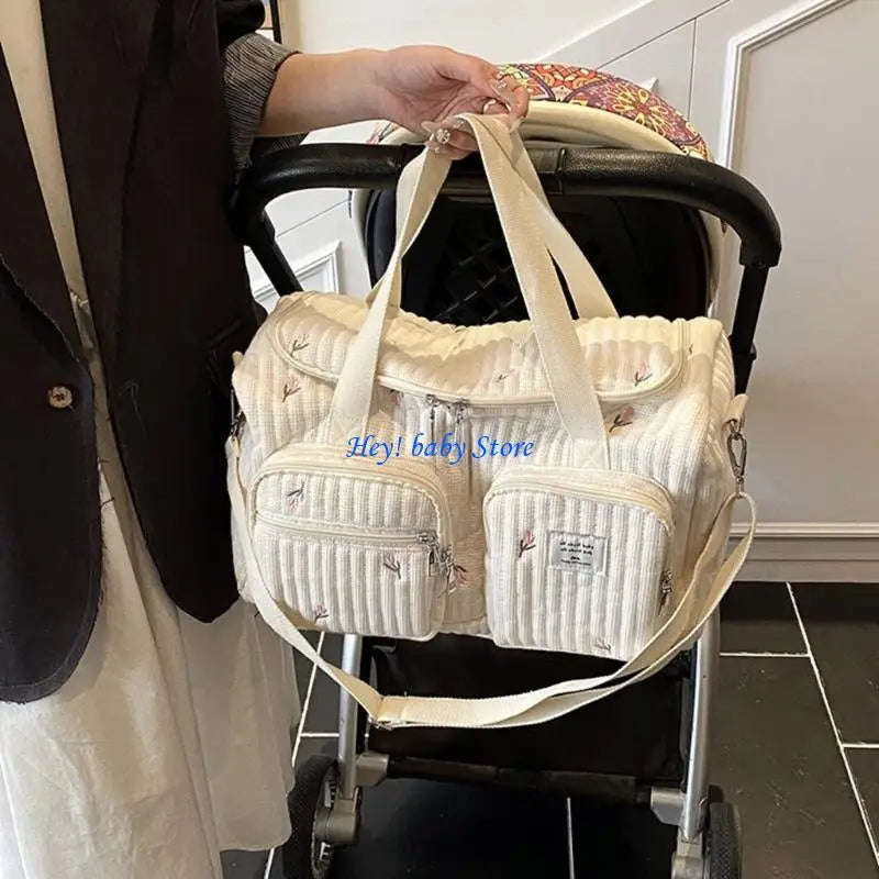 Q1FE Stylish and Spacious Diaper Bag Organsier with Wear Resistant Design for Trendy Mom with Multiple Carrying Way