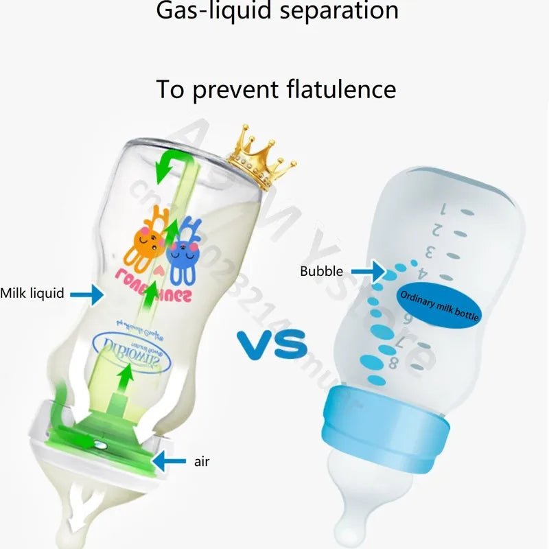 Dr. Brown's  Newborn baby glass bottle, wide caliber, anti-flatulence, gas-liquid separation