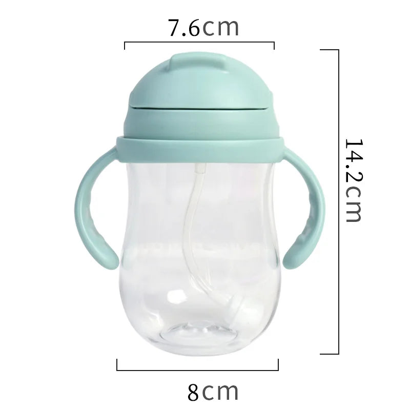 300ML Baby Bottle Baby Feeding Bottle with Handle Round Children's Water Bottle Controllable Water Flow Rate Milk Bottle