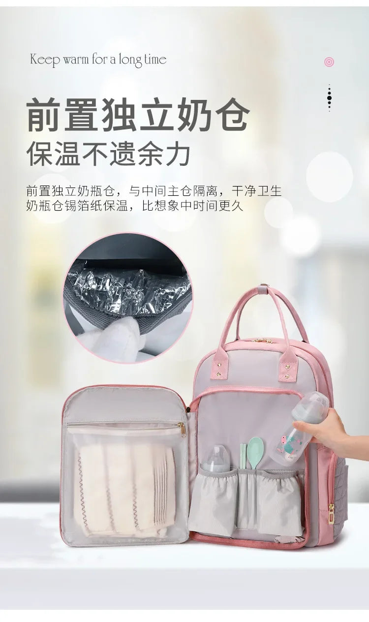 New Mommy Bag Handheld Multi Functional Maternity Child Bag Fashionable Embroidered Large Capacity Diaper Shoulder