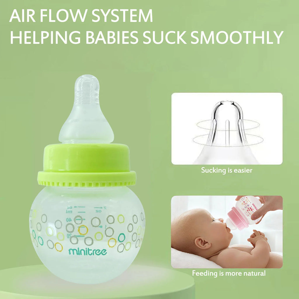 Newborn Feeding Bottles 60ML Baby Bottle Glass Bottles Anti-flatulence Milk Feeding Bottles Infant BPA free