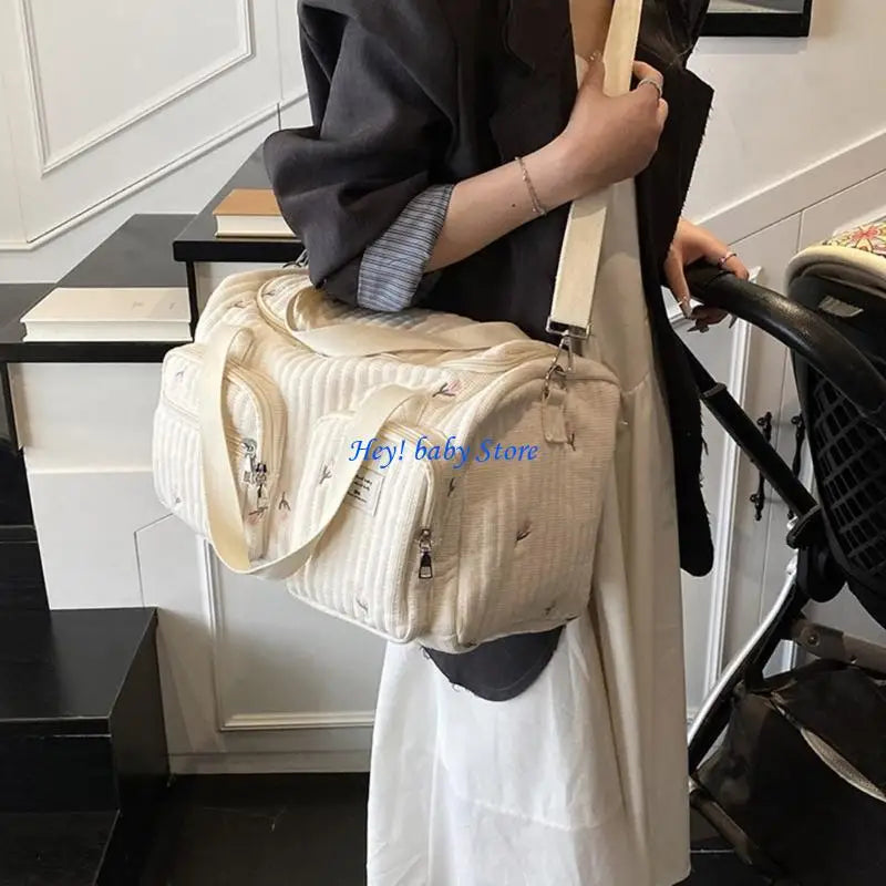 Q1FE Stylish and Spacious Diaper Bag Organsier with Wear Resistant Design for Trendy Mom with Multiple Carrying Way