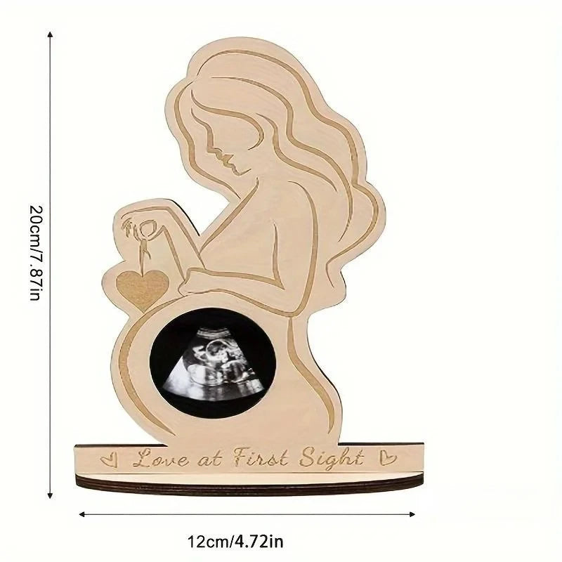 Baby Ultrasound Photo Frame Wood Infant Sonogram Frame Pregnant Mother Souvenir Ornament Gift To Expectant Mother