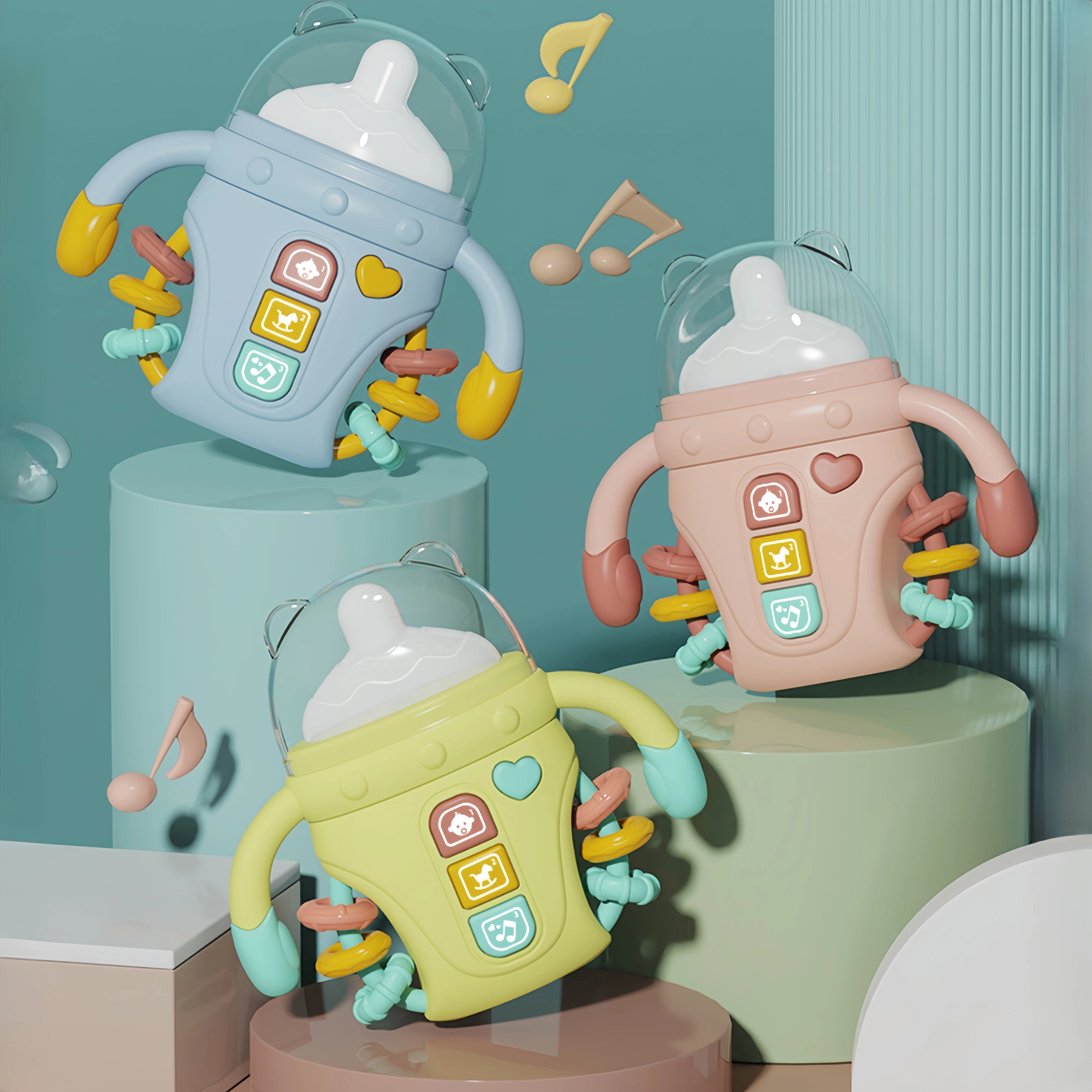 Electronic baby bottle-shaped toys/rattle toys/musical toys, songs/English words, suitable for babies over 18 months old, birthd