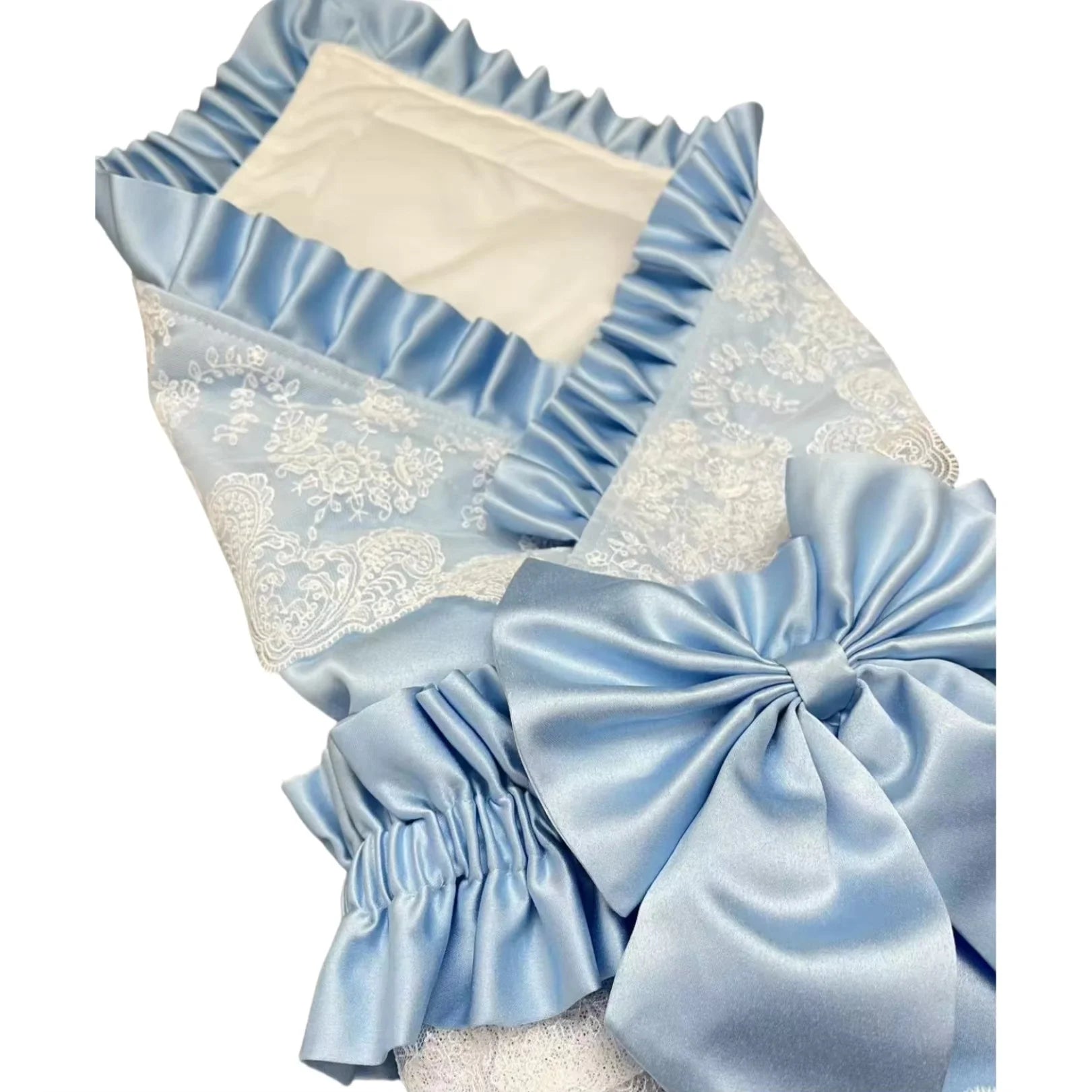 Personalized Embroidery Baby Name for Newborns with Big Bow Sash Infant Swaddles for 0-3 Months Receiving Blanket Sleeping Wraps