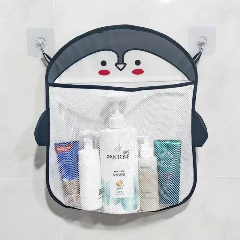 Baby Shower Toy Kawaii Animals Net Toys Child Storage Bag Strong Suction Cup Kids Shower Game Bag Bathroom Organizer Water Toys