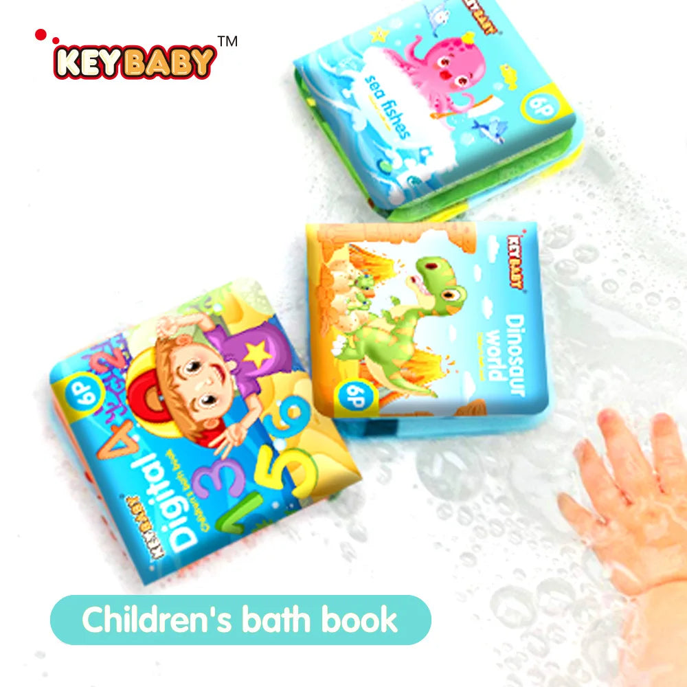 Soft Baby EVA Cartoon Bath Books with BB Whistle Early Educational Bathroom Toys Montessori Waterproof Pages Baby Book  Toddler