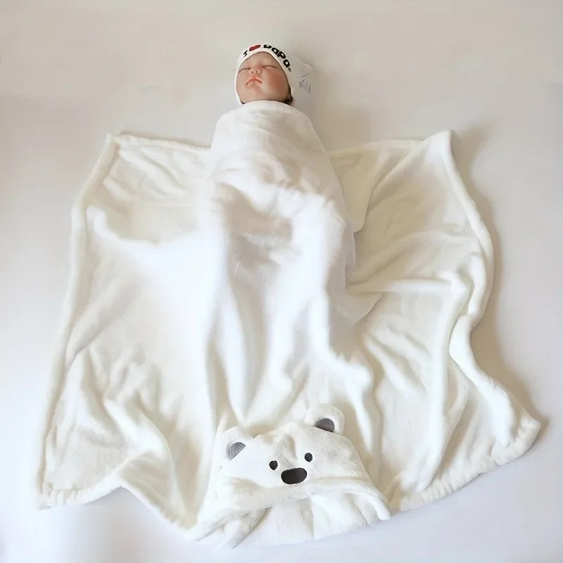 Baby Blankets Super Soft Conditioning Blanket for Baby Girls and Boys Cute Plush Bear Baby Blankets Baby Swaddle Blanket Pink