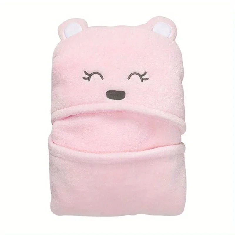 Baby Blankets Super Soft Conditioning Blanket for Baby Girls and Boys Cute Plush Bear Baby Blankets Baby Swaddle Blanket Pink